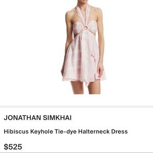 Jonathan Simkhai Hibiscus Keyhole Cutout Tiedye Halterneck Dress Size S